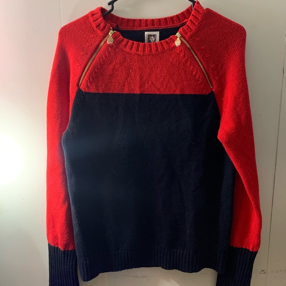 Red and Black Anne Klein Sweater